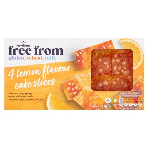 Morrisons 4 Free From Lemon Cake Slices 