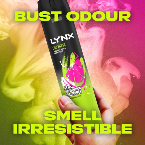Lynx Epic Fresh Grapefruit & Pineapple Scent Body Spray For Men 250ml thumbnail 6