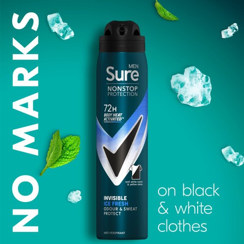 Sure For Men Invisible Ice Anti Perspirant Nonstop Deodorant 250ml thumbnail 3