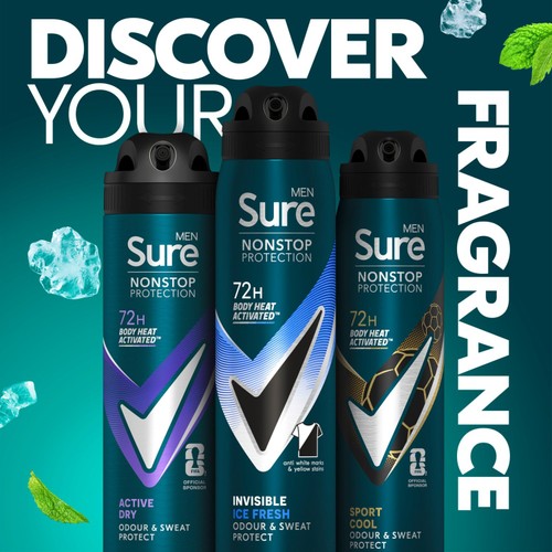 Sure For Men Invisible Ice Anti Perspirant Nonstop Deodorant 250ml thumbnail 5