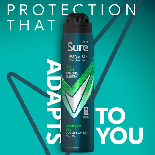 Sure For Men Quantum Dry Anti Perspirant Nonstop Deodorant 250ml thumbnail 2