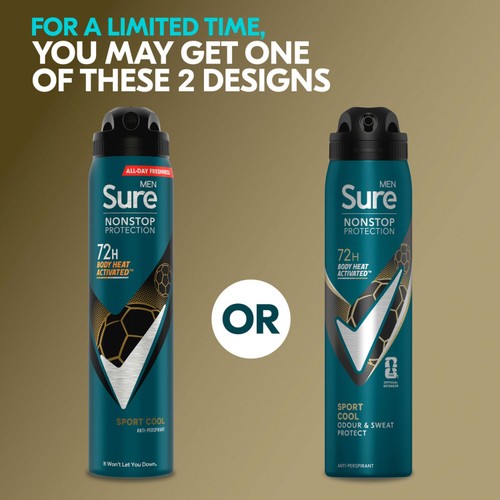 Sure Sport Cool Anti Perspirant Nonstop Deodorant Sport 250ml thumbnail 3