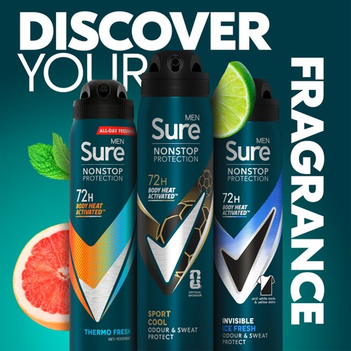 Sure Sport Cool Anti Perspirant Nonstop Deodorant Sport 250ml thumbnail 5