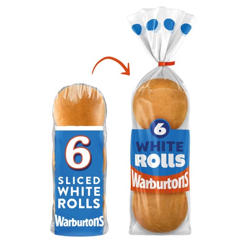 Warburtons Sliced Soft White Rolls thumbnail 2