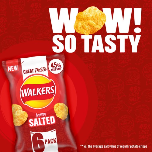 Walkers Less Salt Lightly Salted Multipack Crisps thumbnail 3