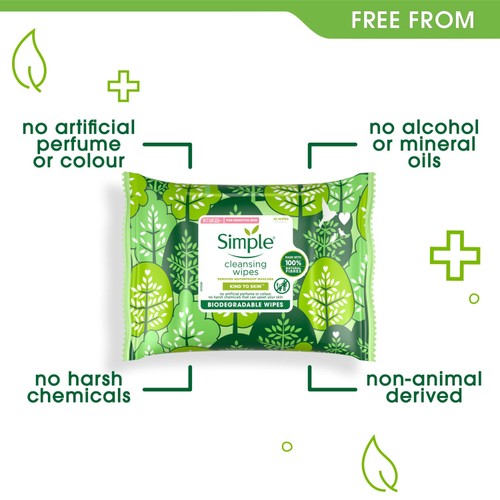 Simple Cleansing Face Wipes Biodegradable thumbnail 2