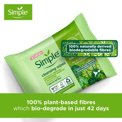 Simple Cleansing Face Wipes Biodegradable thumbnail 3