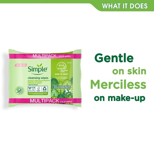 Simple Cleansing Face Wipes Biodegradable  thumbnail 2