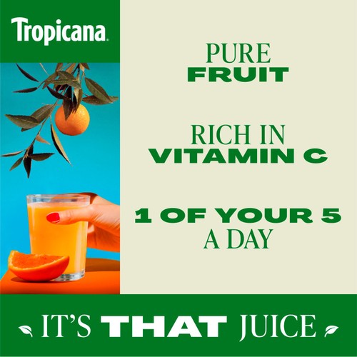 Tropicana Original Orange Fruit Juice With Juicy Bits 900ml thumbnail 2