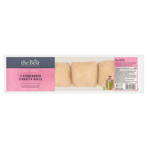 Morrisons The Best Part Baked Stonebaked Ciabatta Rolls 4 pack
