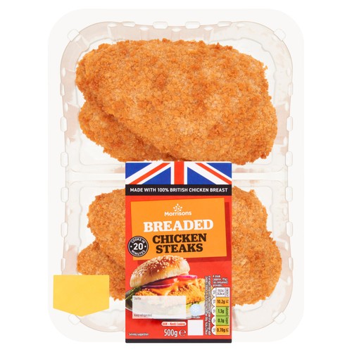 Morrisons British 4 Breaded Chicken Steaks 500g