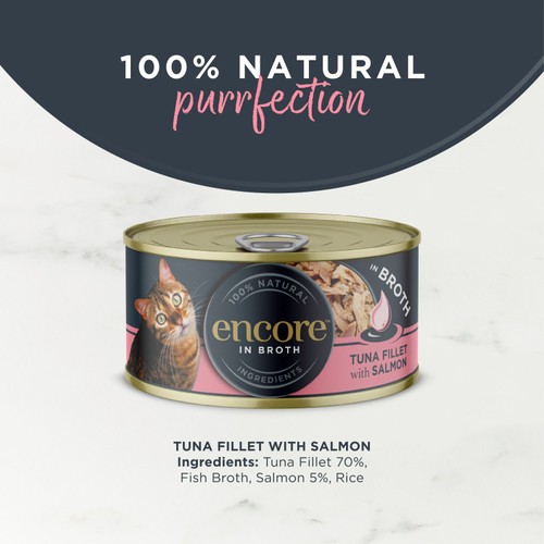 Encore Cat Tin Tuna Fillet With Salmon In Broth  thumbnail 5
