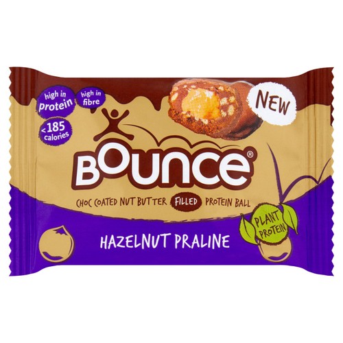 Bounce Choc Coated Nut Butter Filled Protein Ball Hazelnut Praline 40g