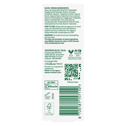 Simple 10% Vitamin C+E+F Face Serum 30ml thumbnail 2