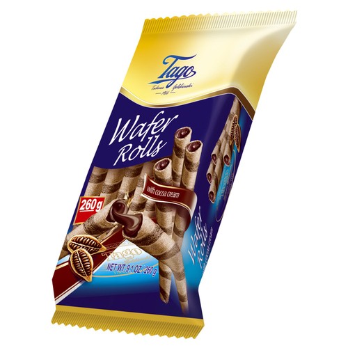 Tago Wafer Rolls Cocoa Filling 260g
