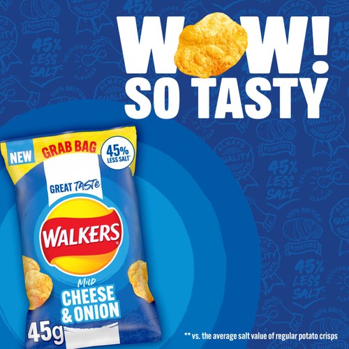 Walkers Less Salt Mild Cheese & Onion Crisps thumbnail 2