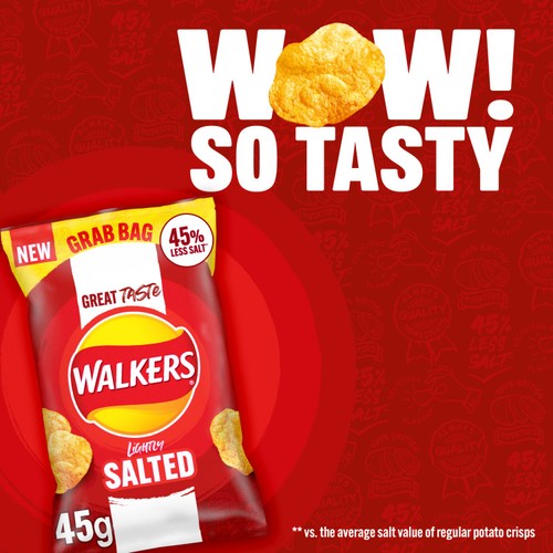 Walkers Less Salt Lightly Salted Crisps 45g thumbnail 5