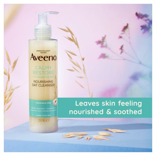 Aveeno Face Calm & Restore Nourishing Oat Face Wash Cleanser 200ml thumbnail 2
