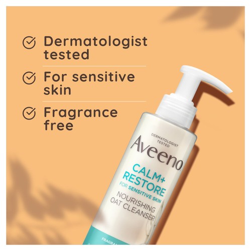 Aveeno Face Calm & Restore Nourishing Oat Face Wash Cleanser 200ml thumbnail 4