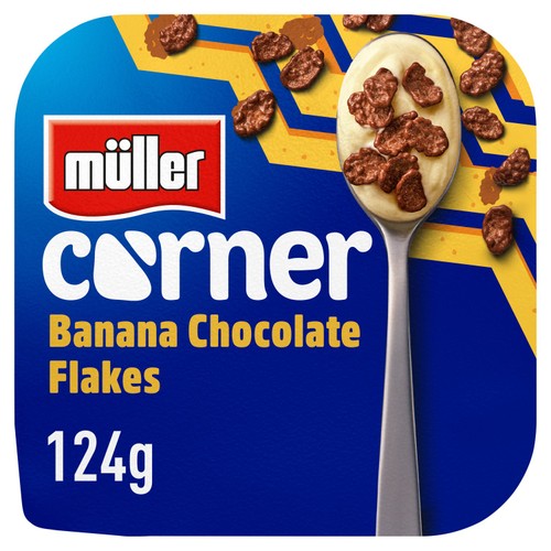 Muller Corner Banana Yogurt with Chocolate Flakes 124g