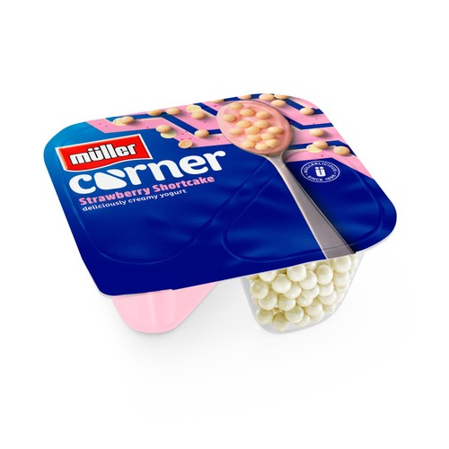 Muller Corner Strawberry Yogurt with White Chocolate Shortcake Balls 124g thumbnail 2