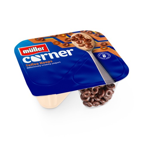 Muller Corner Toffee Yogurt with Chocolate Hoops 124g thumbnail 2