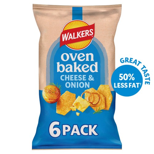 Walkers Baked Cheese & Onion Multipack Snacks Crisps 6 x 22g thumbnail 2