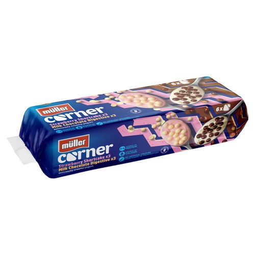 Muller Corner Chocolate Digestive and Strawberry Shortcake Yogurts 6 x 124g thumbnail 2