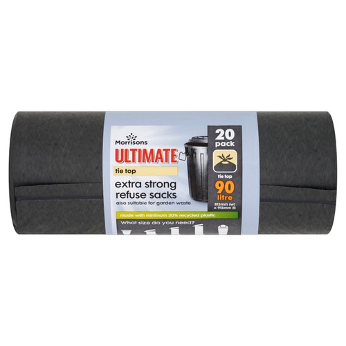 Morrisons 90L Tie Top Refuse Sacks 20 Pack