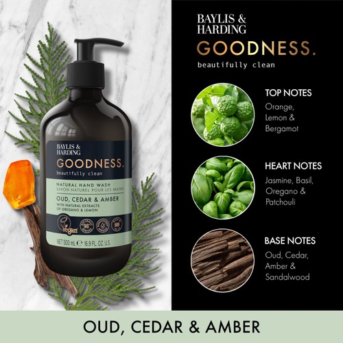 Baylis & Harding Goodness Oud, Cedar & Amber Natural Hand Wash