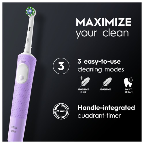Oral-B Vitality Pro Lilac Mist Electric Rechargeable Toothbrush thumbnail 2