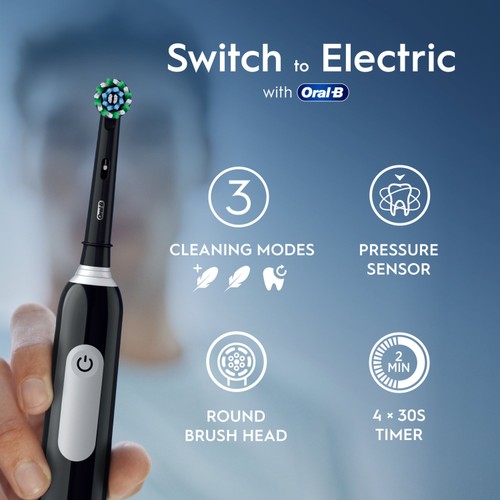 Oral-B Pro 1 680 Black Electric Rechargeable Toothbrush & Travel Case thumbnail 2