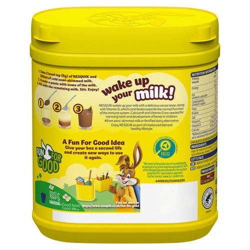 Nesquik Chocolate Flavoured Milkshake Powder 500g Tub thumbnail 2