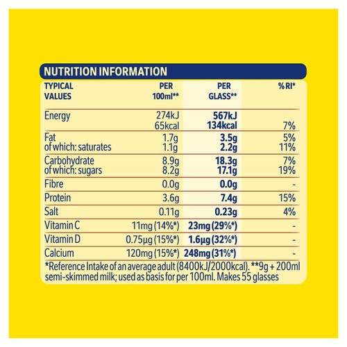 Nesquik Banana Flavoured Milkshake Powder 500g Tub thumbnail 2