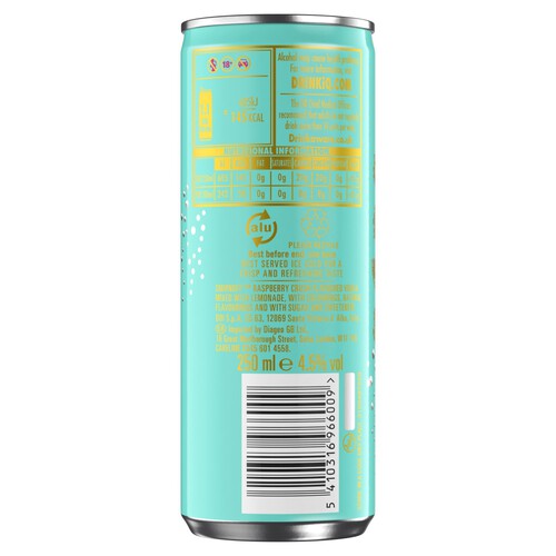 Smirnoff Raspberry Crush & Lemonade Cocktail Can   250ml thumbnail 3