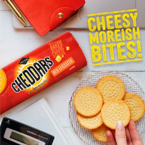 Jacob's Cheddars Red Leicester Flavour Cheese Biscuits thumbnail 2