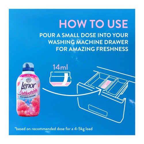Lenor Outdoorable Pink Blossom Fabric Conditioner 76 Washes thumbnail 2