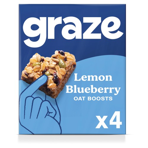 Graze Lemon & Blueberry Oat Boost Flapjack Superfood Snack Bars   4 x 30g