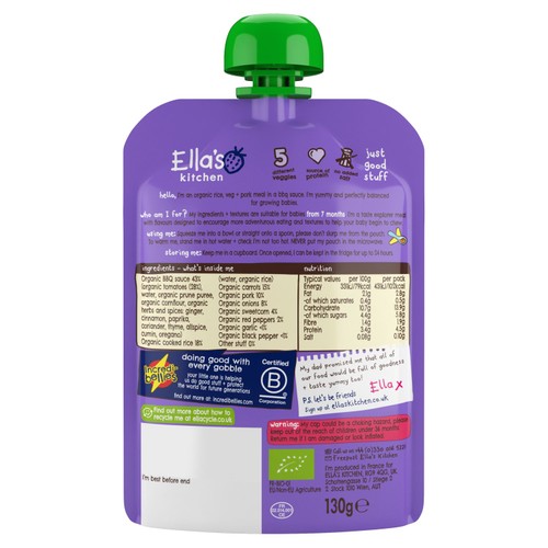 Ella's Kitchen Organic Pulled Pork Baby Food Pouch 7+ Months thumbnail 2