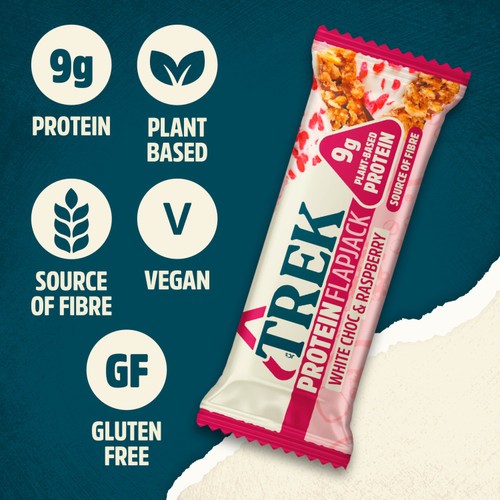 Trek Protein Flapjacks White Choc & Raspberry  thumbnail 2