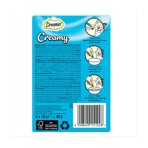 Dreamies Creamy No Sugar Cat Treats With Salmon thumbnail 2