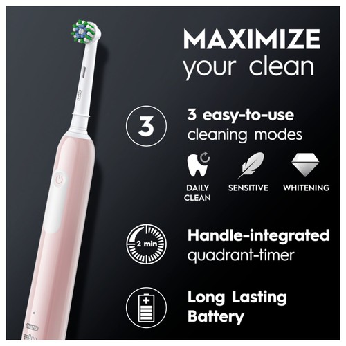 Oral-B Pro 1 680 3dw Pink Rechargeable Toothbrush + Travel Case thumbnail 6