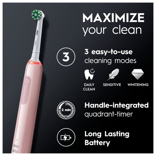Oral-B Pro dw Pink Rechargeable Toothbrush + Travel Case thumbnail 3