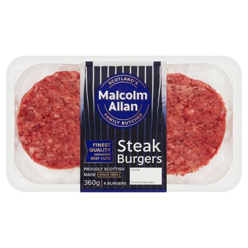 Malcolm Allan 4 Steak Burgers 360g