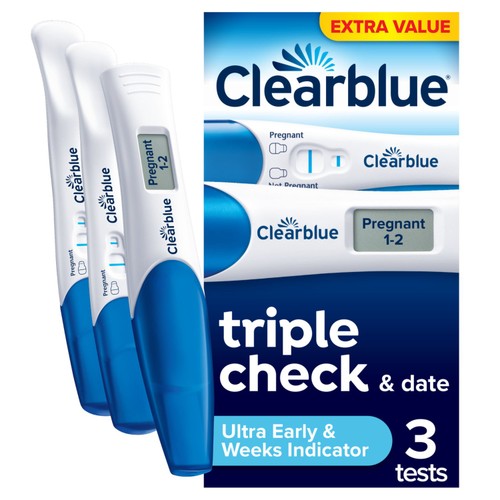Clearblue Digital and Visual Pregnancy Test Kit, Triple Check, 3 Tests