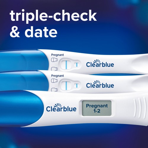 Clearblue Digital and Visual Pregnancy Test Kit, Triple Check, 3 Tests thumbnail 2
