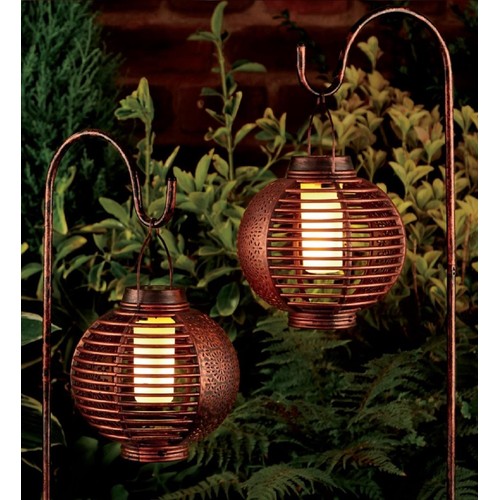Nutmeg Solar Flaming Lantern