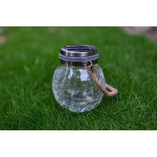 Nutmeg Outdoor Crackle Glass Solar Light thumbnail 2