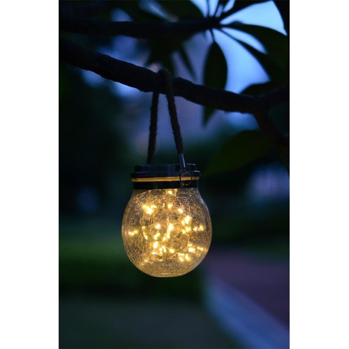 Nutmeg Outdoor Crackle Glass Solar Light thumbnail 3