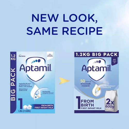 Aptamil 1 First Infant Baby Milk Formula Powder from Birth Big Pack thumbnail 3